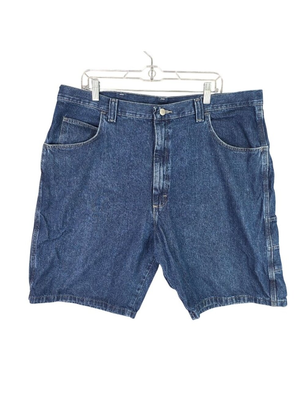 Mens Wrangler Denim Cargo Shorts Dark Wash Relaxed Fit 10.5" Inseam Size 40